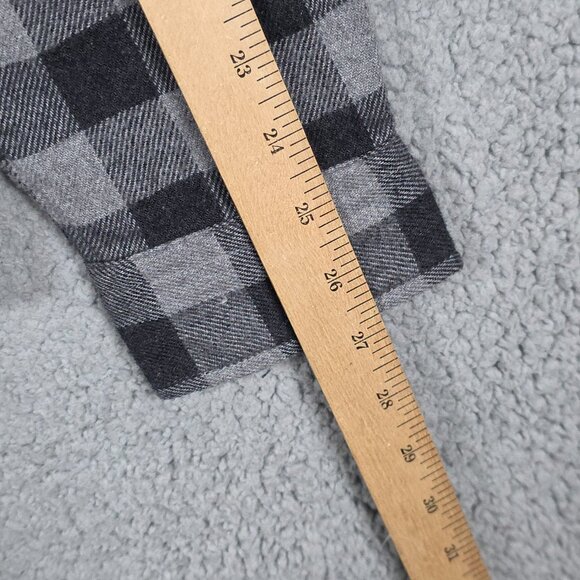 American Eagle Flannel Shirt Mens Size Large nGray Black Plaid Brushed Rugged NW - Picture 10 of 11